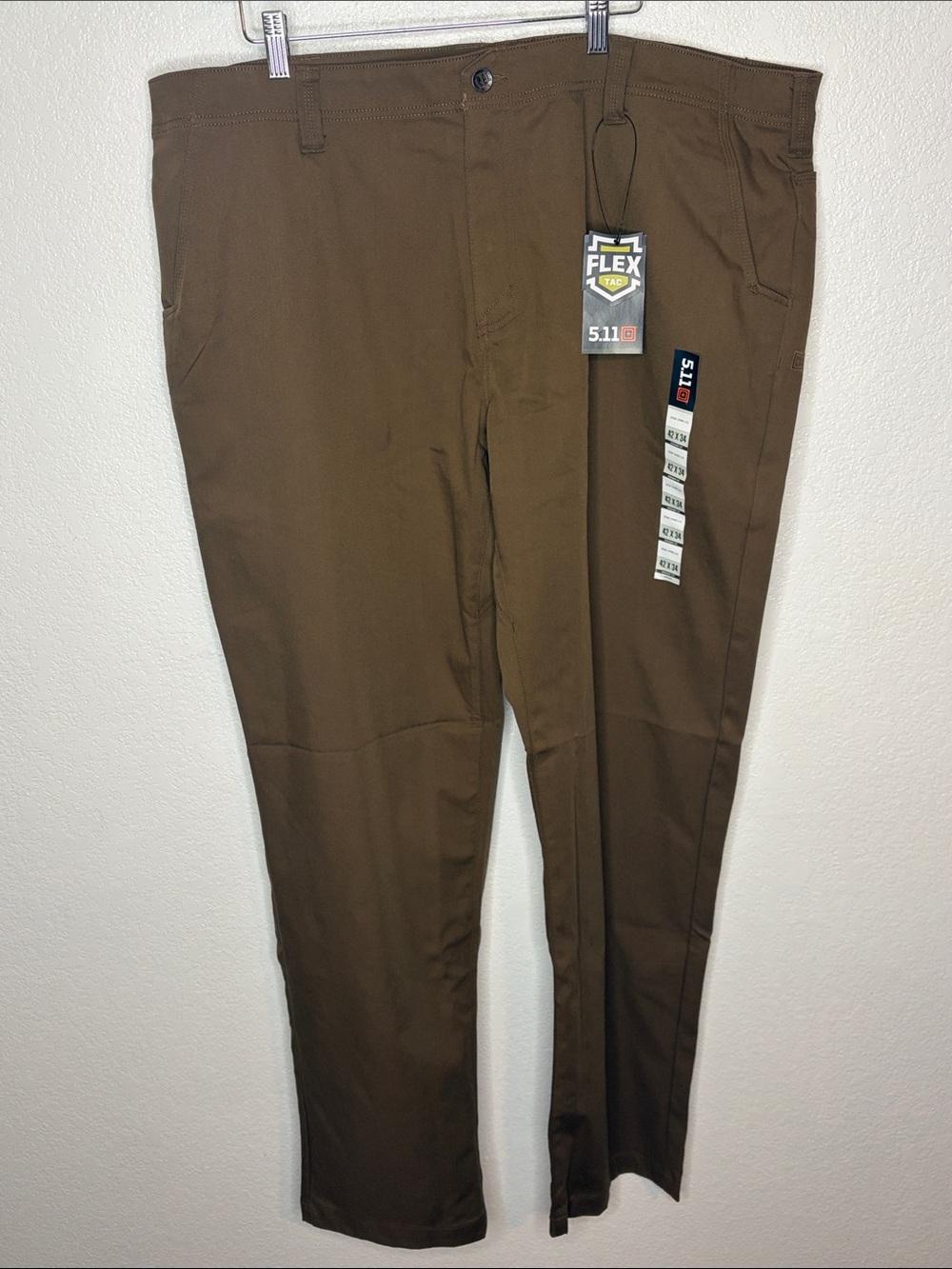 5.11 Tactical Dark Earth Edge Chino Straight Fit Flex Tac Size 42x34 NWT